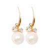 Generic Gold Coated With Off White Pearl Butterfly Bow Earrings