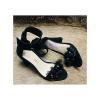 Fashion chunky heels with flowered shoes