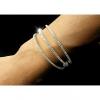 Generic 3 Line Silver Plated Sprung Diamante Bling Bracelet, Small Stone Jewelry Bangle Wedding Jewelry