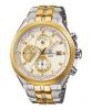 Casio Ivory & Gold Dial Watch With Stainless Steel Straps