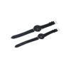 Fashion 2 Men And Women Quartz Dial Clock Leather Wrist Watch Black