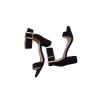 Fashion Black Chunky Open Toe Adjustable Ankle Strap Heel