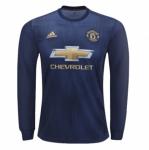 Manchester United REPLICA 3rd Kit Long Sleeve Football Jersey Shirt 2018/19 Navy Blue - 3rd Kit Polyester