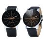Quartz 2 Pack Couple Watches Quartz Dial Leather Watch - Black