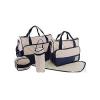 5-in-1 Baby Diaper Bag Nappy Changing Pad Travel Mummy Bag -Blue