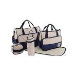 5-in-1 Baby Diaper Bag Nappy Changing Pad Travel Mummy Bag -Blue