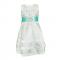 Generic White Girls` Dress With An Aqua Green Ribbon Belt