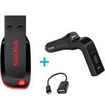 Sandisk 16GB Flash Disk Drive + Free Car Modulator + Free USB Cable