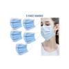 Generic 3 Ply Virus Bacterial Filter Disposable Surgical Face Masks - 5 Pieces