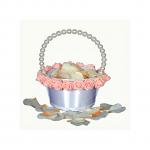 Generic Wedding Flower Girl Basket Pearl Handle and Foam Soft Roses Flowers