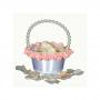 Generic Wedding Flower Girl Basket Pearl Handle and Foam Soft Roses Flowers