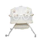Generic Metal Baby Crib/Baby Bed/Bassinet with a Zipper-cream