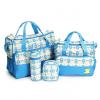 Elegant 5 In 1 Baby Diaper Bag With Changing Pad-Light Blue