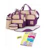 5 in 1 set Purple Baby Diaper Bag + comes With Free Wash clothes