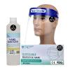 Face shield(4 pcs), 2 Box 3ply Surgical Face Mask(100pcs), 500ml Hand Sanitizer(2 pcs)