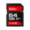 Netac P600 SD Card SDHC/SDXC UHS-I Memory Card Class 10 U1 High Speed of 80MB/s 64GB for SLR Camera & DV(Technology Red)
