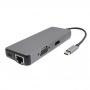 Generic 8 in 1 USB-C / Type-C to 4K HDMI,1000M LAN VGA USB3.02 SD/TF RJ45 PD Adapter
