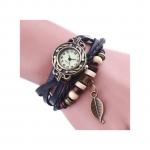 Fashion Retro Leaf Bracelet Watch Quartz Movement Wrist Watch Girl Women
