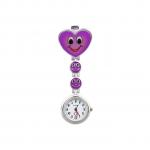 Generic Heart Shape Quartz Movement Nurse Brooch Fob Tunic Pocket Watch PP Waterproof