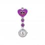 Generic Heart Shape Quartz Movement Nurse Brooch Fob Tunic Pocket Watch PP Waterproof