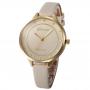 Duoya Women Casual Checkers Faux Leather Quartz Analog Wrist Watch BG - Beige