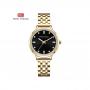 Generic Top Brand Luxury Elegant Quartz Women Watches Stainless Steel Strap Iced Out Casual Ladies Wrist Watch Reloj Mujer(GOLD BLACK)