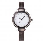 Generic Women Luxury Fashion Steel Watch Quartz Analog Watch Mens Mesh Strap WAtch New black