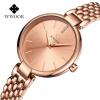 WWOOR Brand Rose Gold Watch Women Quartz Dress Watches Ladies Wristwatch Blue Clock Female Bracelet Wrist Watch Relogio Feminino 8865