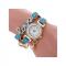 Duoya Bluerdream-Stylish Simplicity Weave Bracelet Lady Womans Wrist Watch BU-Blue