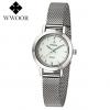 WWOOR Women Top Brand Luxury Stainless Steel Mesh Band Casual Business Quartz Silver watch