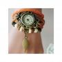 Generic Women Children Retro LeatherWinding Bracelet Leaf Pendant Watch WH Waterproof