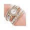 Ccq Women Fashion Casual Analog Quartz Women Rhinestone Watch Bracelet Watch BG