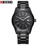 Curren 2016 Curren men sports watches quartz fashion watch full steel band watch date display Tungsten steel titanium black QWERT