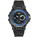 Smael Men`s Watches Waterproof Sport Watch In Analog-Digital Stop Watch Running Clock 1709 Rose Gold reloj hombre New Men Watch(BlackBlue)
