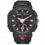 Smael Men Military 1637 Watch Male Relogios Masculino 50M Waterproof Wristwatch Chronograph Auto Date Watches Sport Quartz Clock(black red)