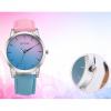 Duoya Retro Rainbow Design Leather Band Analog Alloy Quartz Wrist Watch PK