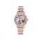 Fashion Alloy Steel Band Diamond Women`s Watch Rose Gold