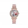 Fashion Alloy Steel Band Diamond Women`s Watch Rose Gold