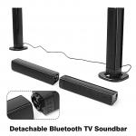 Generic Split Soundbar 2000mAh 2.1 Channel Bluetooth Speaker TV Soundbar with Subwoofer Home Theater Stereo Surround Speaker Support TF Card/U Disk/Mic/AUX/FM Radio with AUX/RCA Cable for PC Tablet Smartphone