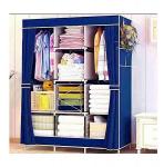 3 Column Portable Wardrobe- NavyBlue