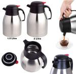 Stainless Steel Unbreakable Vacuum Flask Coffee Tea Jug- Silver
