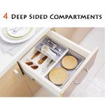 Generic Cutlery Organizer Tray Expandable Drawer with Deep Sided Compartments Multicolour Large
