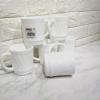 Plain White Shell Shaped Tea Coffee Mug Cup White 6 pcs