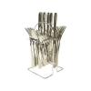 24 Pcs Stainless Steel Cutlery Set +Stand - Silver