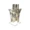 24 Pcs Stainless Steel Cutlery Set +Stand - Silver