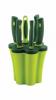 Stainless Steel Kitchen Knife & Peeler Set Green 6 Piece