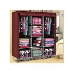 Portable Wardrobe 3 Column - Maroon