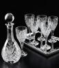 7pc decanter with heavy wine glass clear