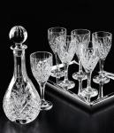 7pc decanter with heavy wine glass clear