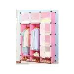 3 Column Plastic Portable Wardrobe (PINK)